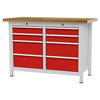Werkbank 1250 x 600 met 8 lades