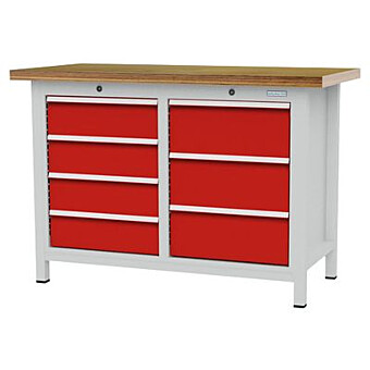 Werkbank 1250 x 600 met 7 lades