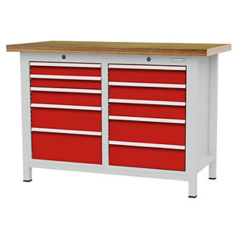 Werkbank 1250 x 600 met 10 lades