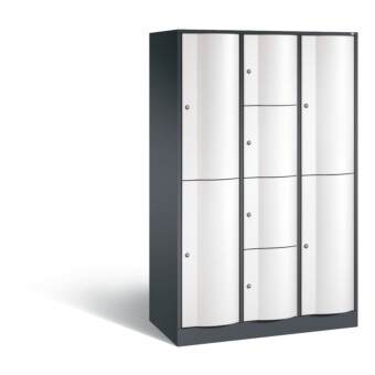 Grote gecombineerde lockerkast met golfdeuren met 8 of 10 vakken S5000 Resisto