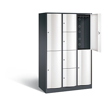 Grote gecombineerde lockerkast met golfdeuren met 8 of 10 vakken S5000 Resisto