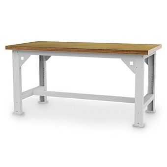 Extra zware, in hoogte instelbare, werkbank met 4 poten. Constructie is gelast