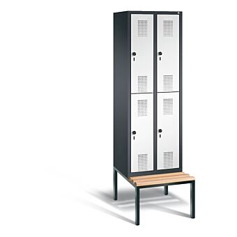 Garderobekast met ondergebouwde zitbank en 2 afdelingen boven elkaar 48350-20