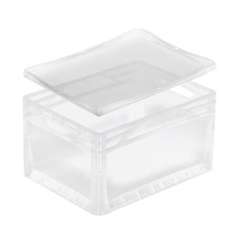 Euronorm Kunststof transparante Oplegdeksel 300-400