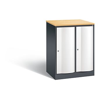 Lage lockerkast met golfdeuren 1 deur hoog S5000 Resisto