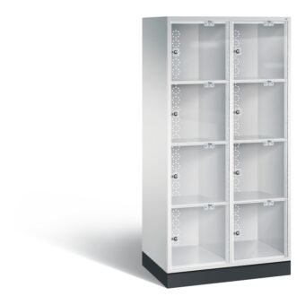 Vakkenkast met 4 plexiglas deuren boven elkaar S4000 Intro