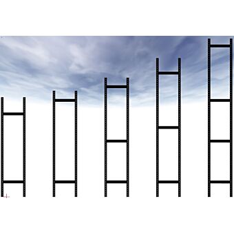 Metalen staanders voor S100 en S150 metalen legbordstellingen