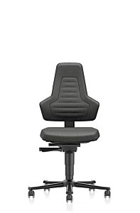 Werkplaatsstoel Nexxit met glijders-Voetkruis met wielen-Geen handgreep