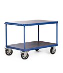 Tafelwagen hoog belastbaar met 2 laadvlakken en horizontale duwbeugel Serie R 1200
