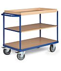 Etagewagen basic met 3 laadvlakken met bordlijst en horizontale duwbeugel Serie F 350