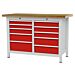 Werkbank 1250 x 600 x 859 met 10 lades