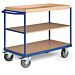 Etagewagen basic met 3 laadvlakken met bordlijst en horizontale duwbeugel Serie F 350