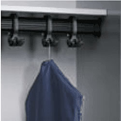 Blauw linnen verschuif- en draaibaar